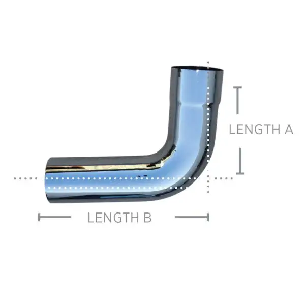 CHROME BENDS PLAIN EXPANDED 85° DEGREE WITH 5" OD X 13" X 15" LENGTH - Image 2