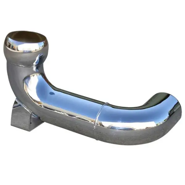 5 INCH DOUBLE BEND CHROME PLATED PASSENGER SIDE 90° x 90° DEGREE BEND